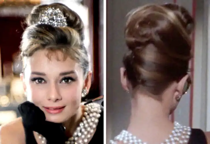 Элегантная прическа «улей» Аудри Хепберн