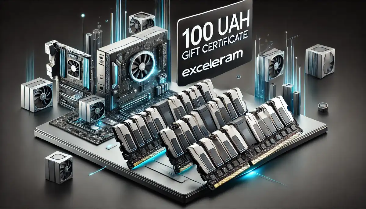 Сертификат 100 грн в подарок при покупке оперативной памяти eXceleram: Акция в сети магазинов Brain