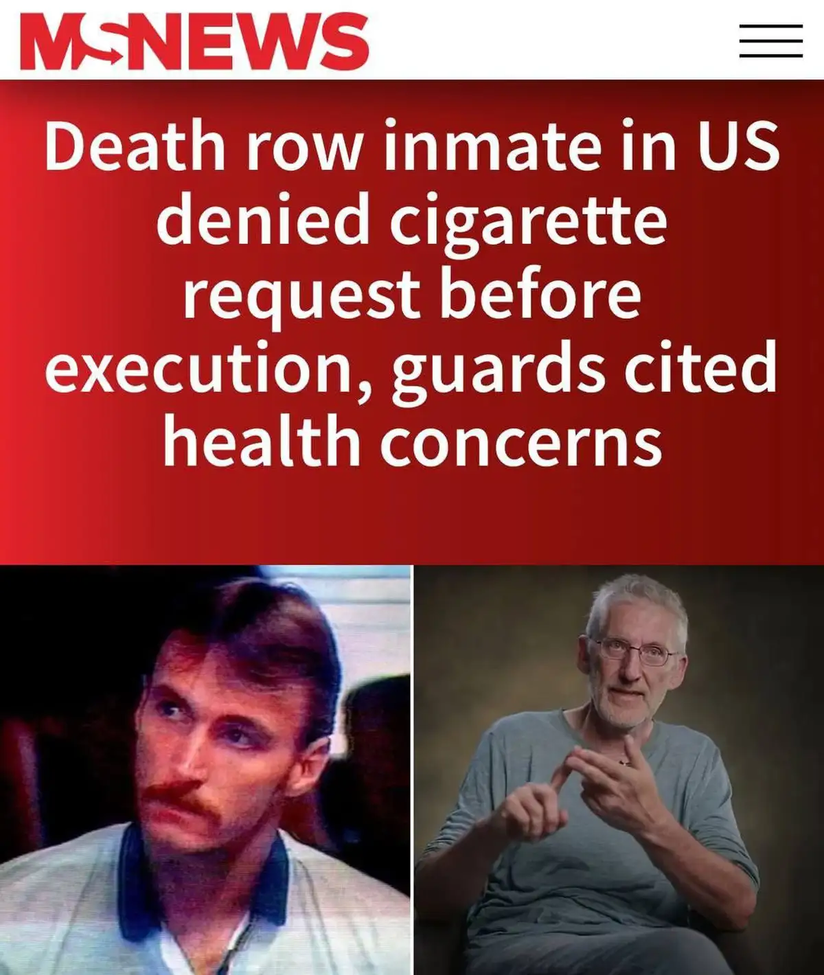 Приговоренному к смерти отказали в последней просьбе из-за "вреда для здоровья"