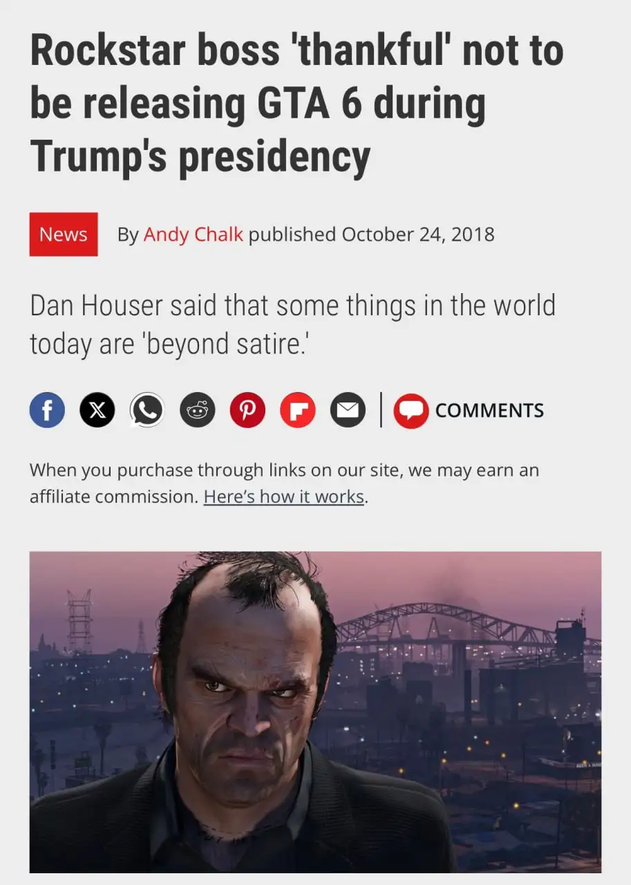 GTA 6: как второй срок Трампа снова может повлиять на дату релиза