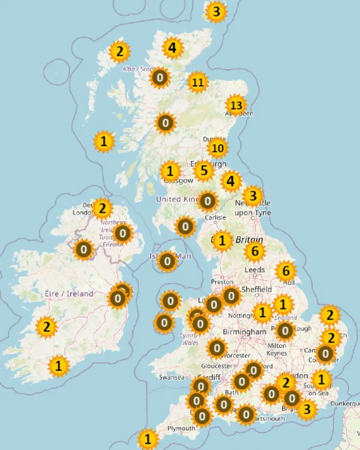 Ноябрь без солнца: Британские города остаются в тени