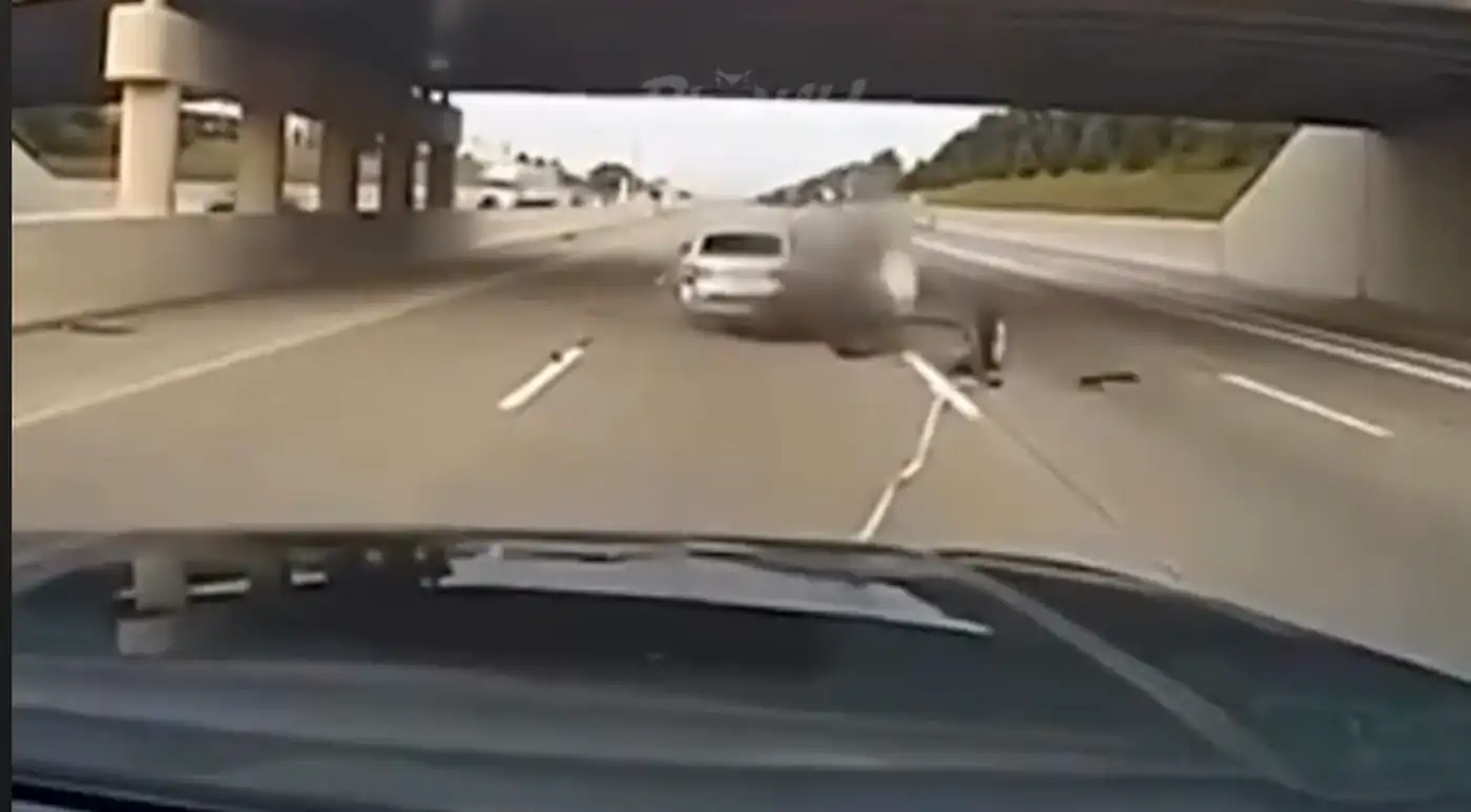 В Мичигане полиция остановила угонщика, вырвав заднюю ось его машины