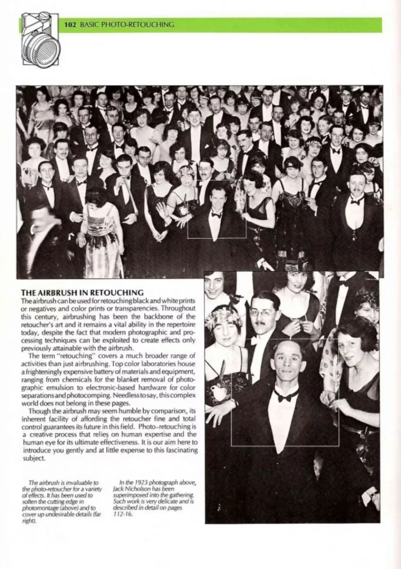 45-летняя тайна жуткой фотографии из «Сияния», похоже, разгадана 1 По словам отставного академика Аласдера Спарка, обрезанная версия оригинальной фотографии — той самой, на которую было наложено лицо Джека Николсона, — была опубликована в книге 1985 года Полное руководство по аэрографии и ретуши фотографий. Она пролила новый свет на тайну, показав мужчину, чьё лицо оказалось закрытым.