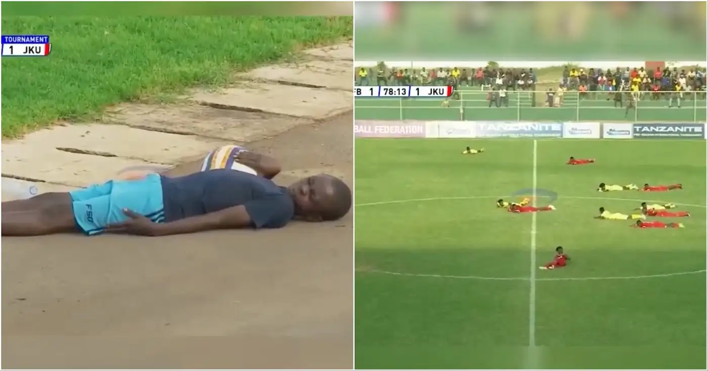 Рой пчёл прервал футбольный матч в Танзании