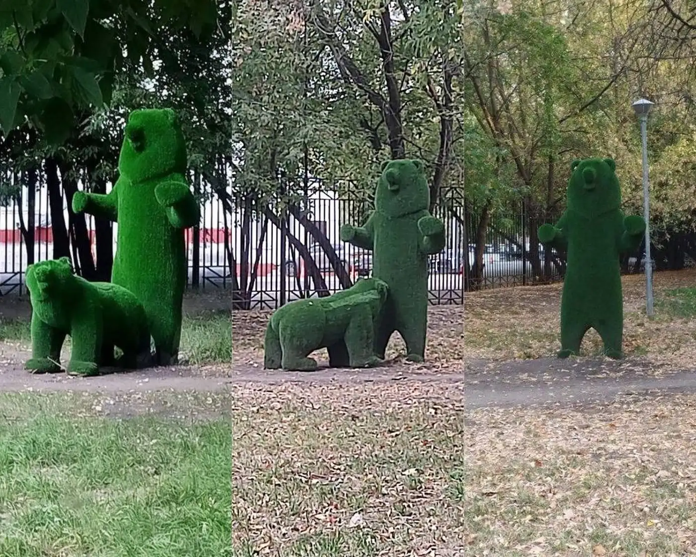 Медведи из Сокольников: арт-объект, ставший ночным «перформансом»