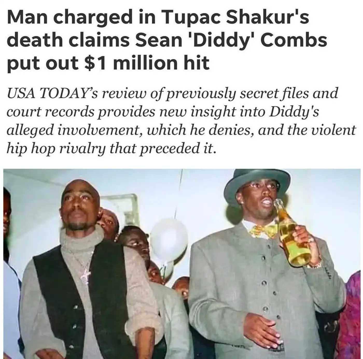 Обвиняемый в убийстве Тупака назвал заказчиком P. Diddy