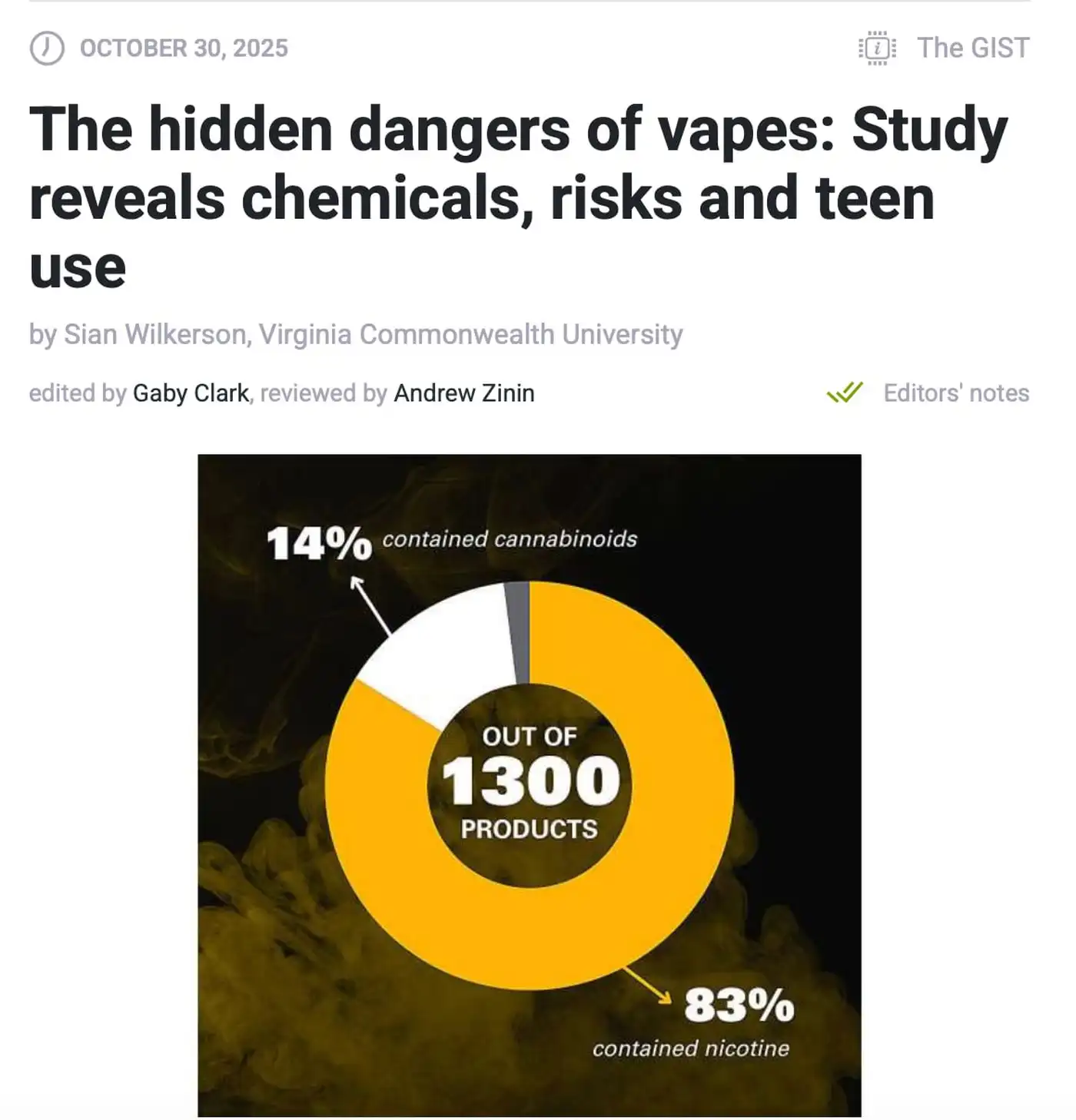 Учёные нашли в вейпах фекальные загрязнения и кишечную палочку